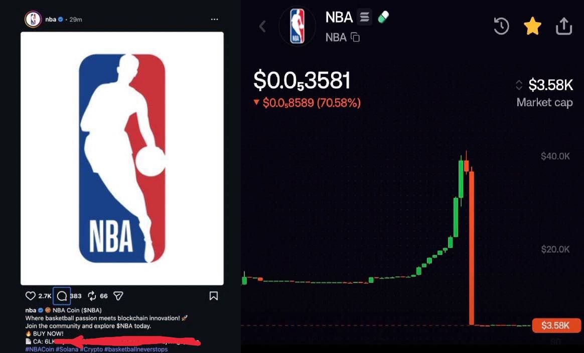 Хакеры взломали аккаунт NBA в X для скама
