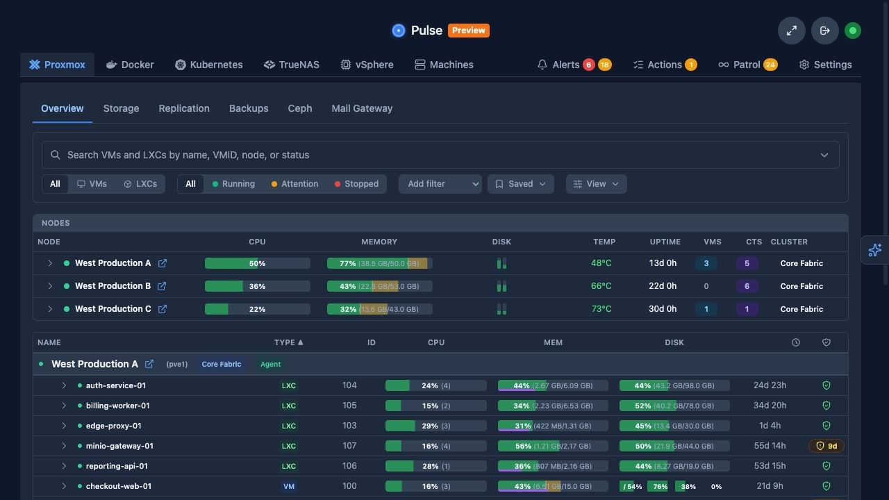 Pulse: Local Infrastructure Monitoring for Proxmox and Docker