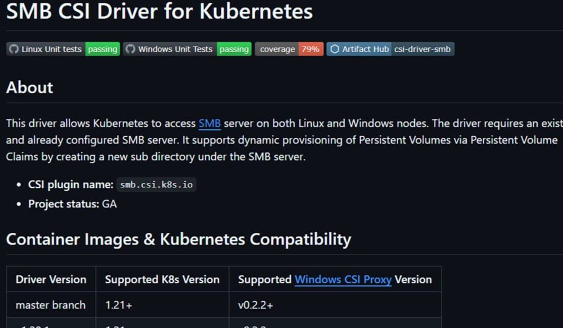 SMB CSI Driver for Kubernetes