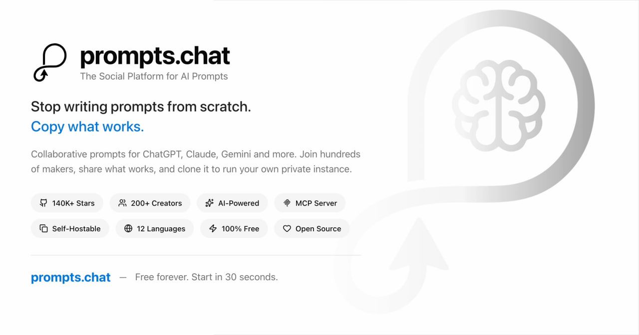 Коллекция промптов Prompts.chat для ИИ