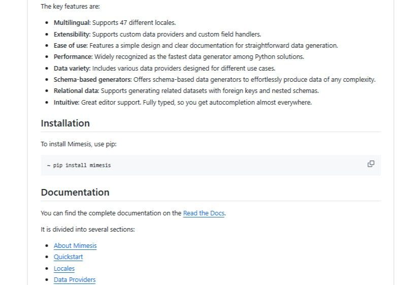 Mimesis: генератор реалистичных тестовых данных для Python