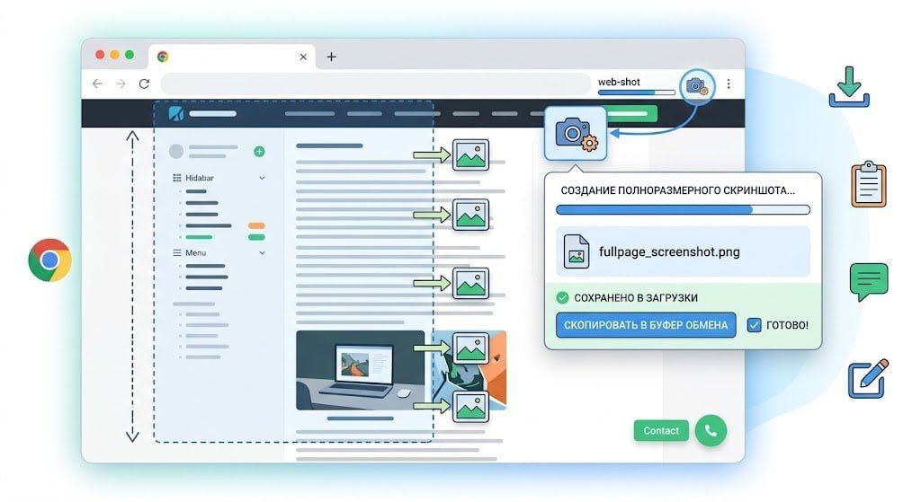 web-shot: page screenshots without interface duplicates