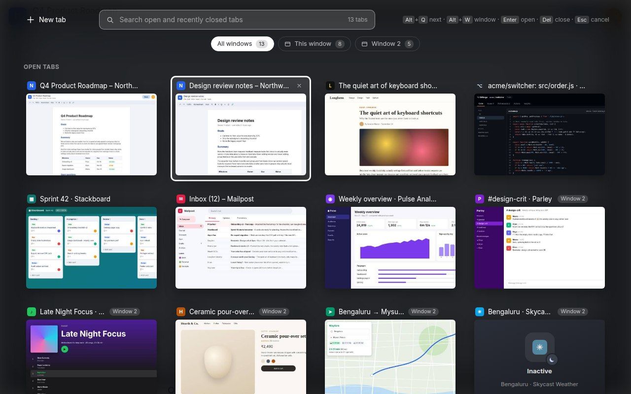 Tabatha: Chrome Extension for Quick Tab Switching