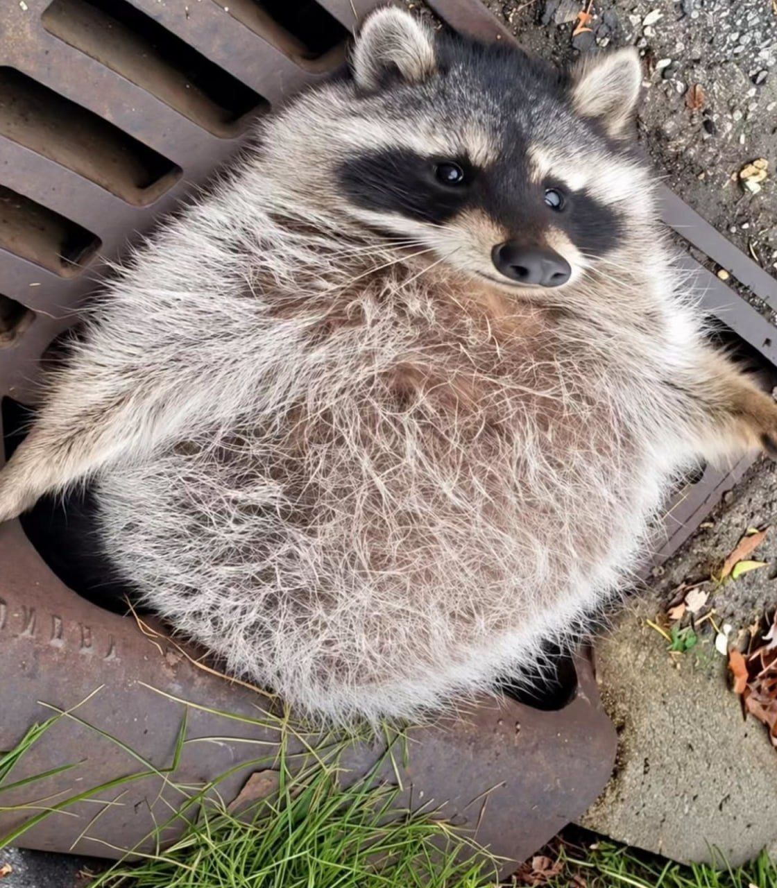 A raccoon in the US became so fat that it