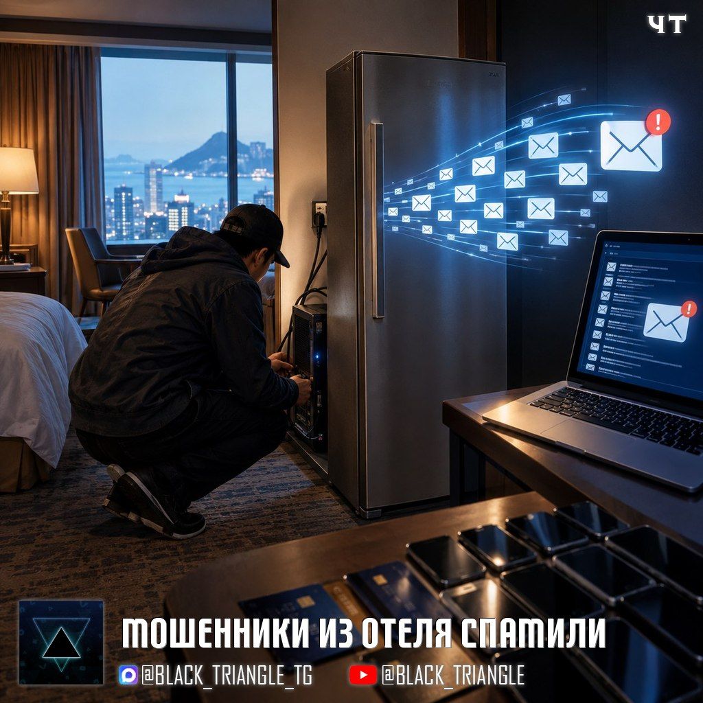 Мошенники спрятали компьютер за холодильником в отеле
