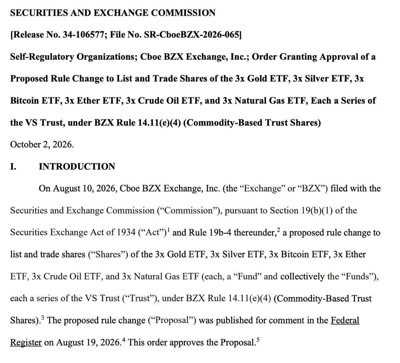 SEC одобрила Bitcoin и Ethereum ETF с трехкратным плечом