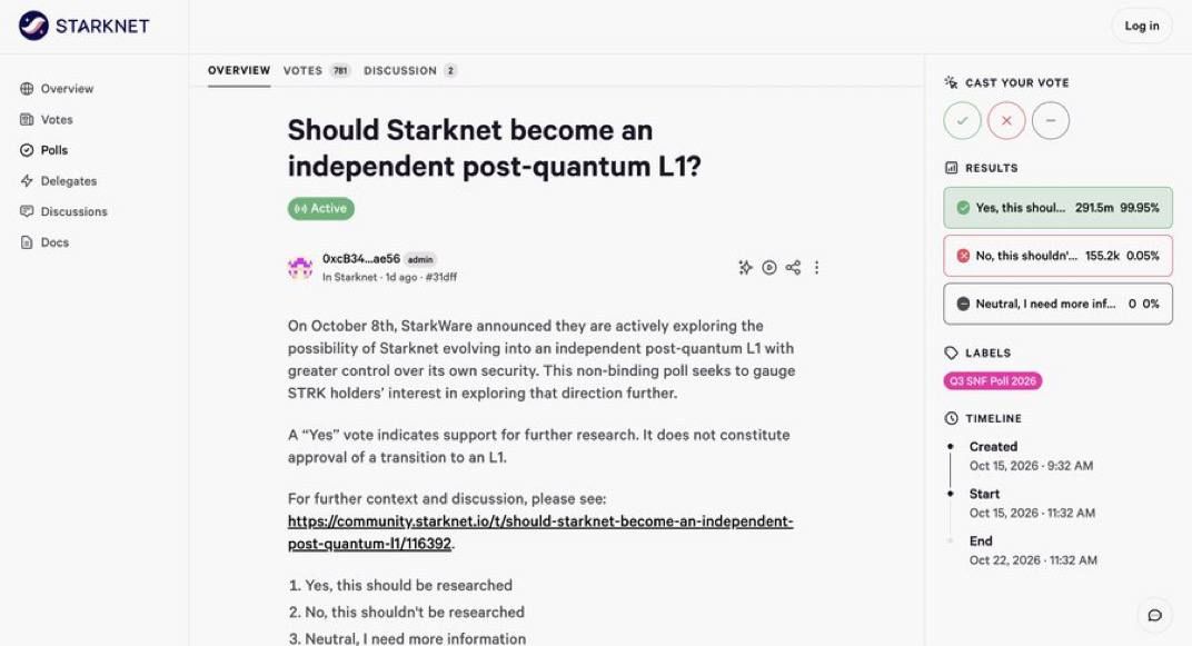 Большинство стейкеров STRK поддержало переход Starknet на L1