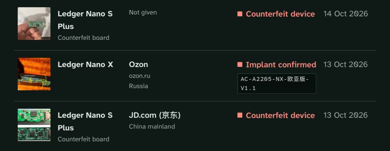 На Ozon продавали Ledger Nano X со шпионским имплантом