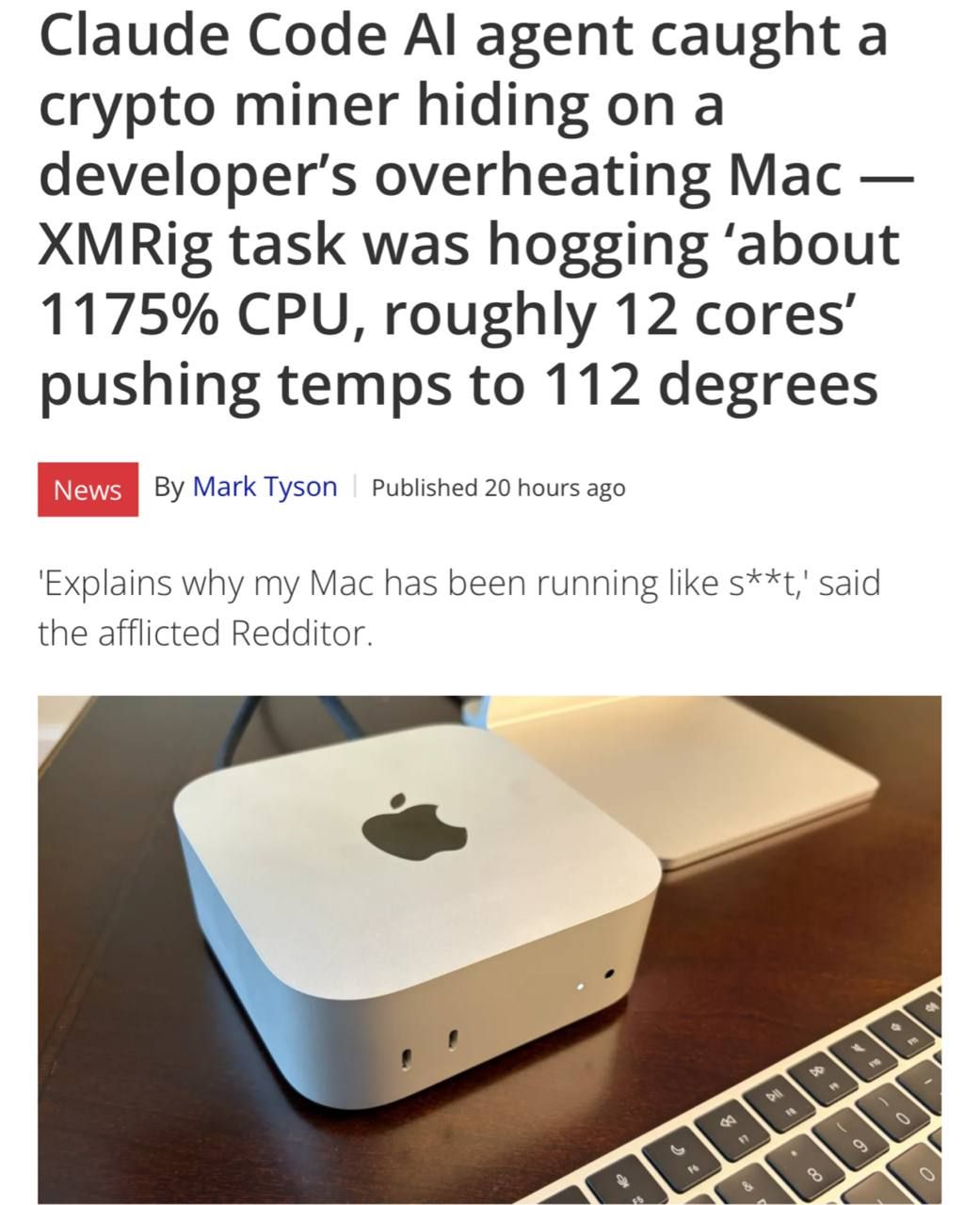 ИИ-агент обнаружил скрытый майнер на Mac
