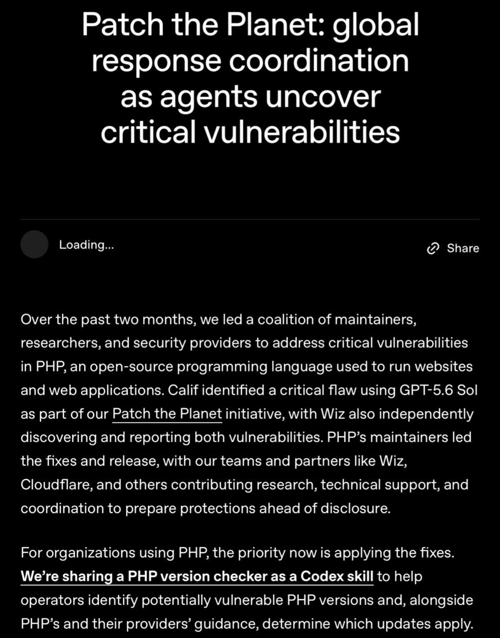 ИИ обнаружил критическую уязвимость PHP в системах
