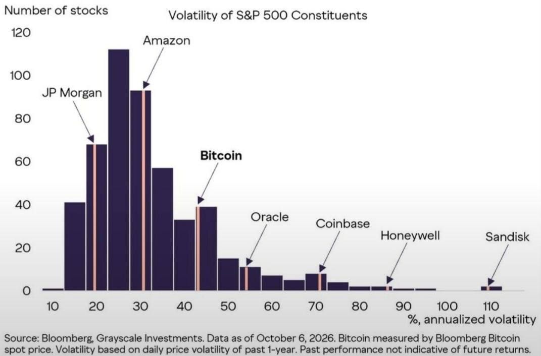 Bitcoin Less Volatile Than Several S&P 500 Stocks
