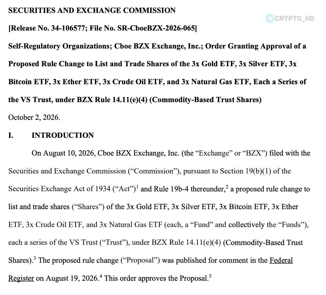 SEC одобрила Bitcoin и Ethereum ETF с трехкратным плечом