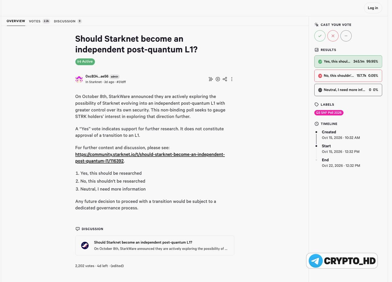 Starknet to Become Independent Post-Quantum L1 Blockchain