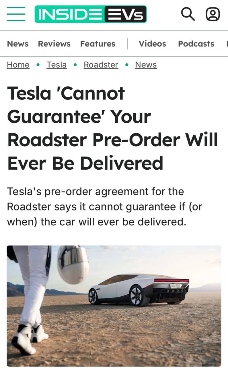 Why the Tesla Roadster May Not Reach the Market