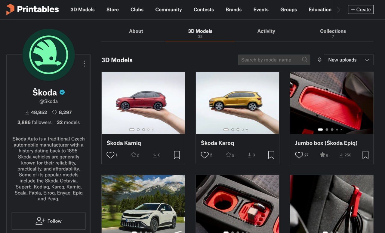 Skoda releases free 3D models of home accessories