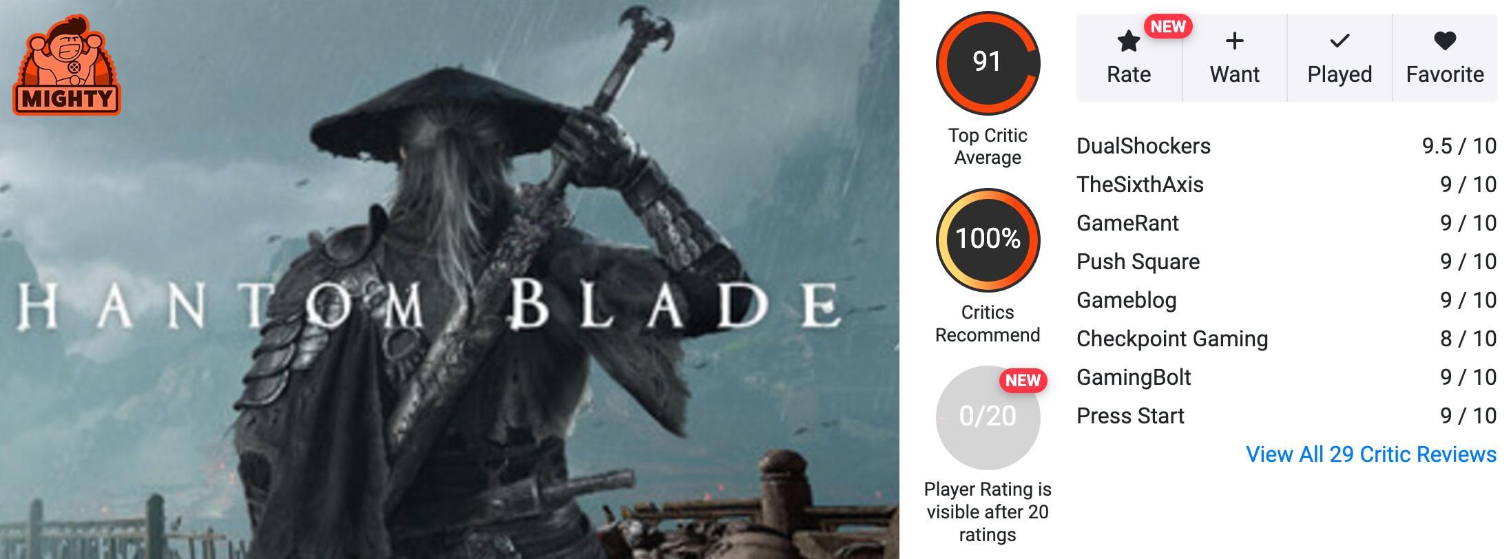Phantom Blade Zero получила высокие оценки критиков перед релизом — 2
