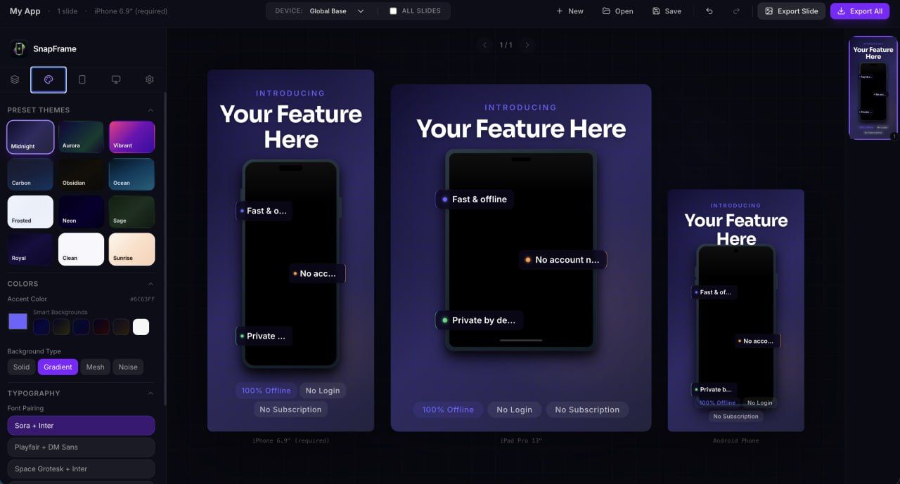Snapframe: Professional Screenshot Builder for Developers