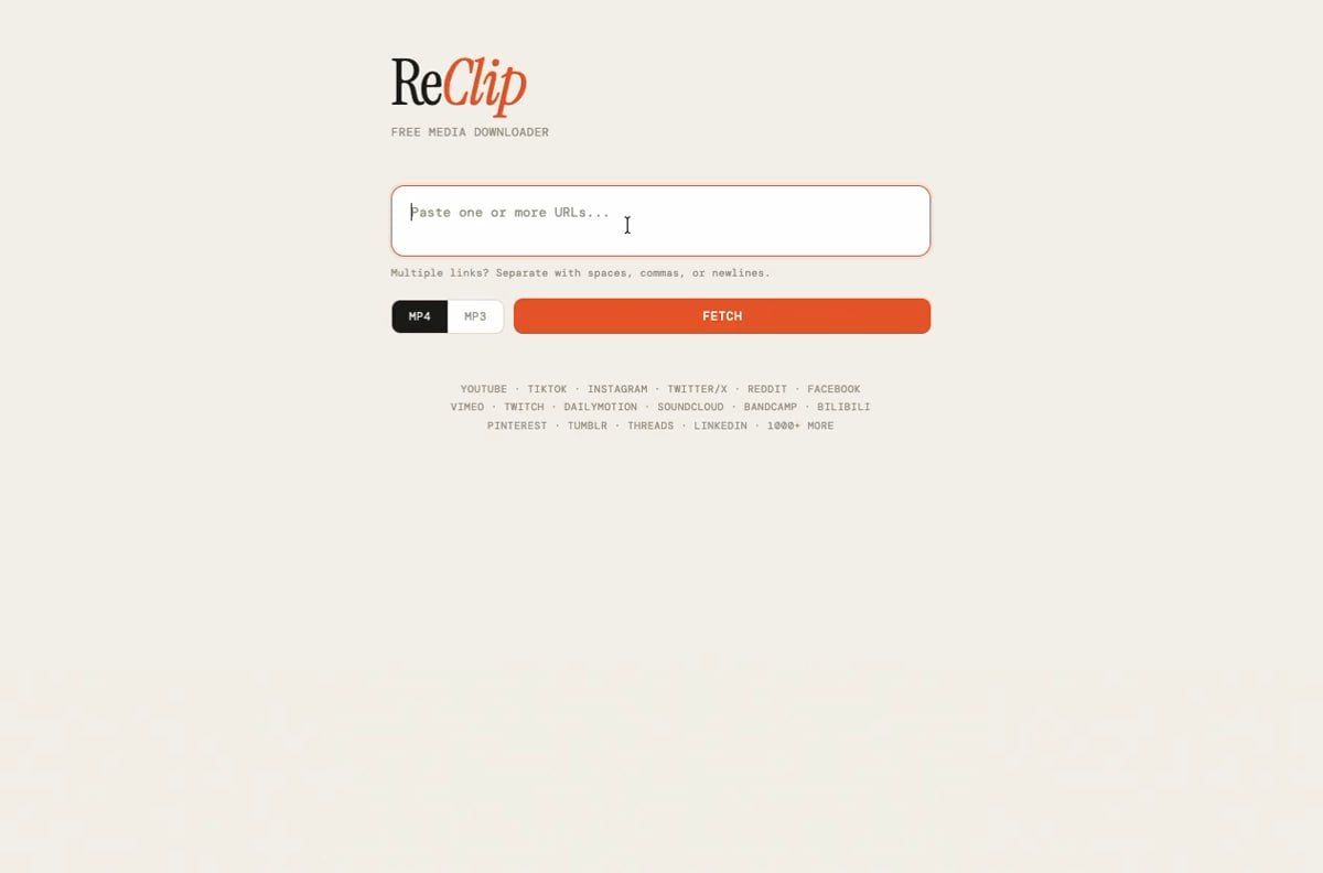 Reclip — upload videos from almost any site