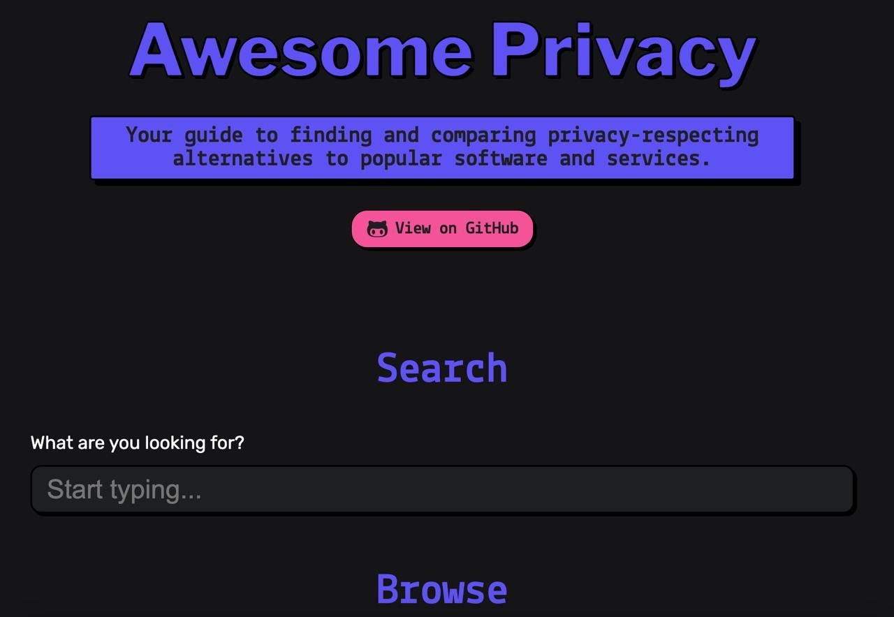 Awesome Privacy: a selection of private software