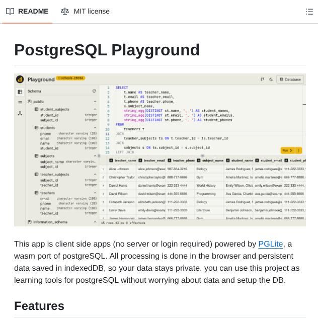 Pg: PostgreSQL client application in the browser