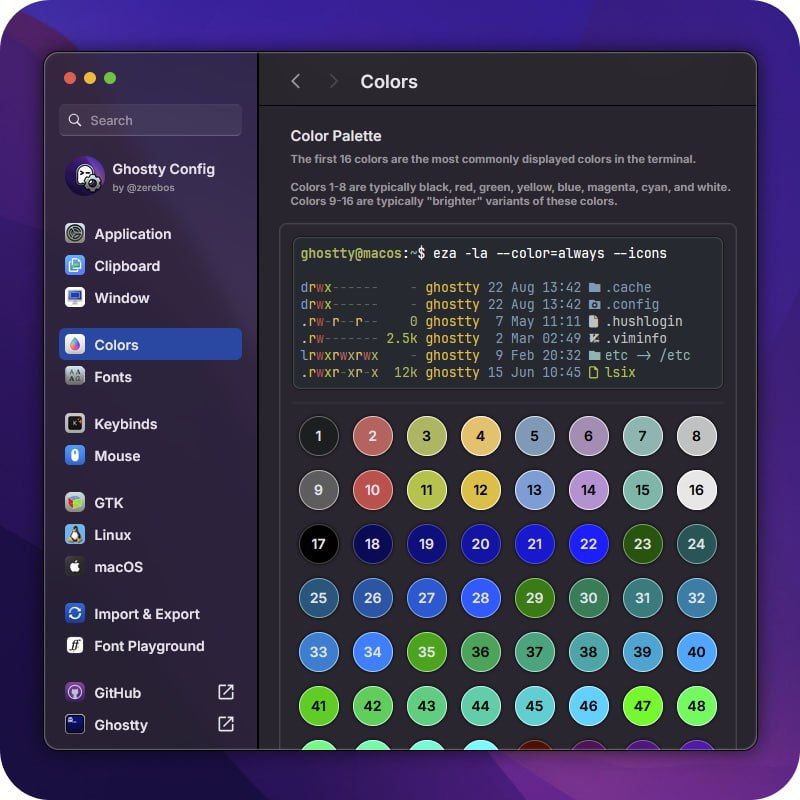 Web Settings Generator for Ghostty Terminal