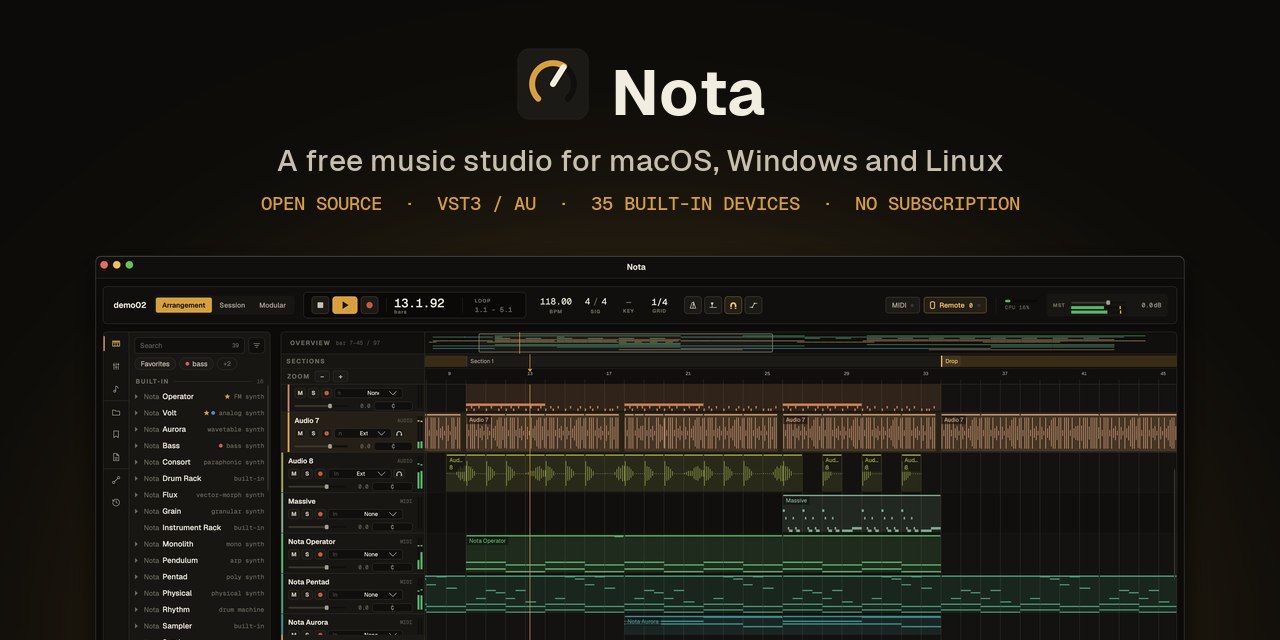 Nota: Free Music Studio for All Platforms