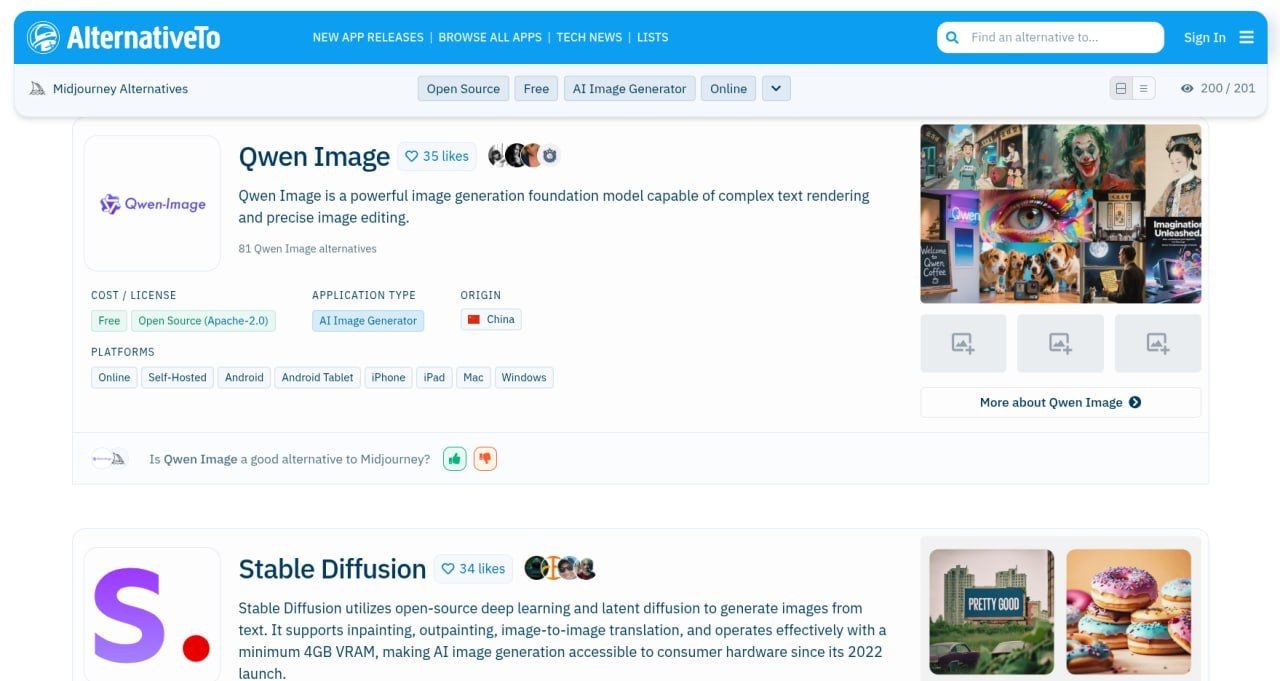 AlternativeTo: Finding Free Software Alternatives