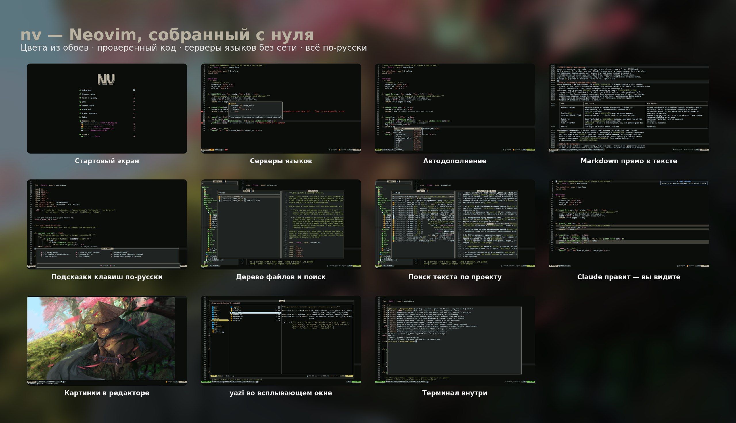 Secure Neovim Configuration with Full Russian Localization