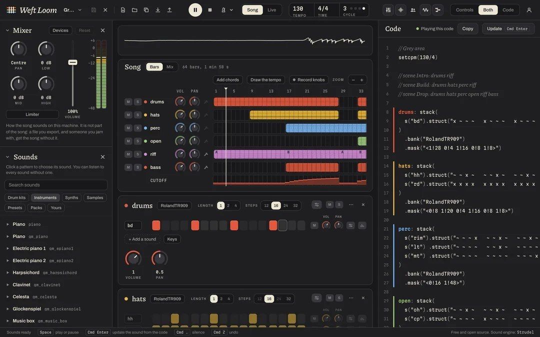 Weft Loom: Creating Algorithmic Music in Real Time