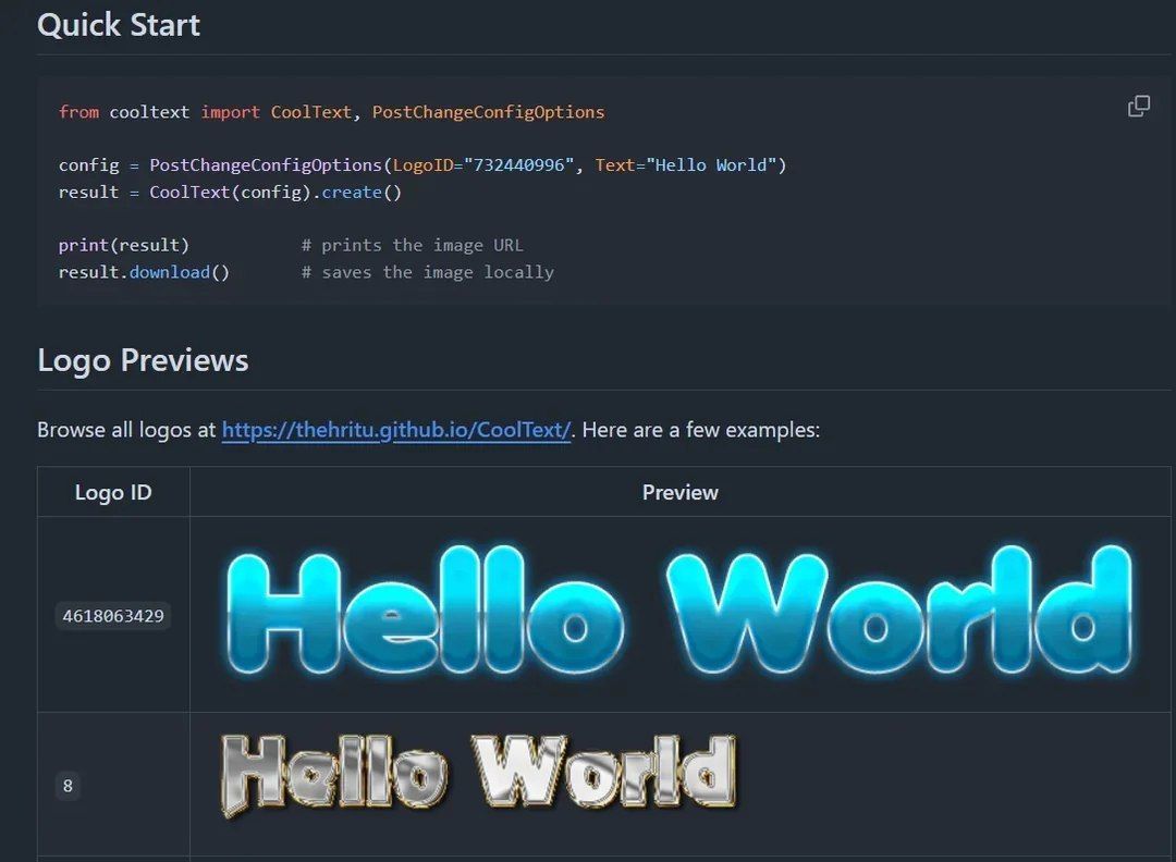 CoolText: Python библиотека для генерации текстовых изображений