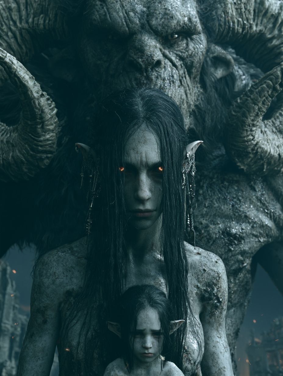 Midjourney 😈 Dark Fantasy 🙂 Семейное фото 😊 — 2