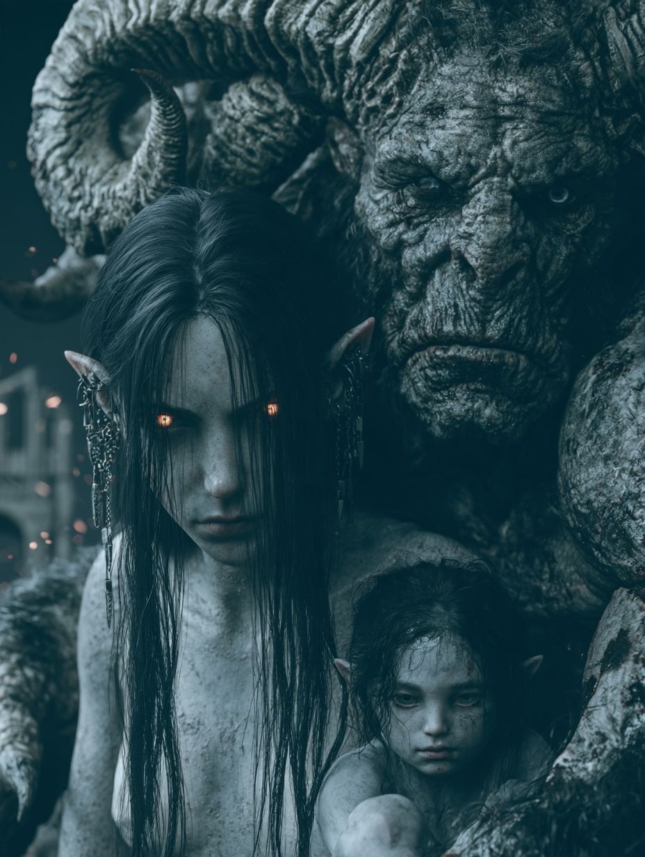 Midjourney 😈 Dark Fantasy 🙂 Семейное фото 😊 — 3