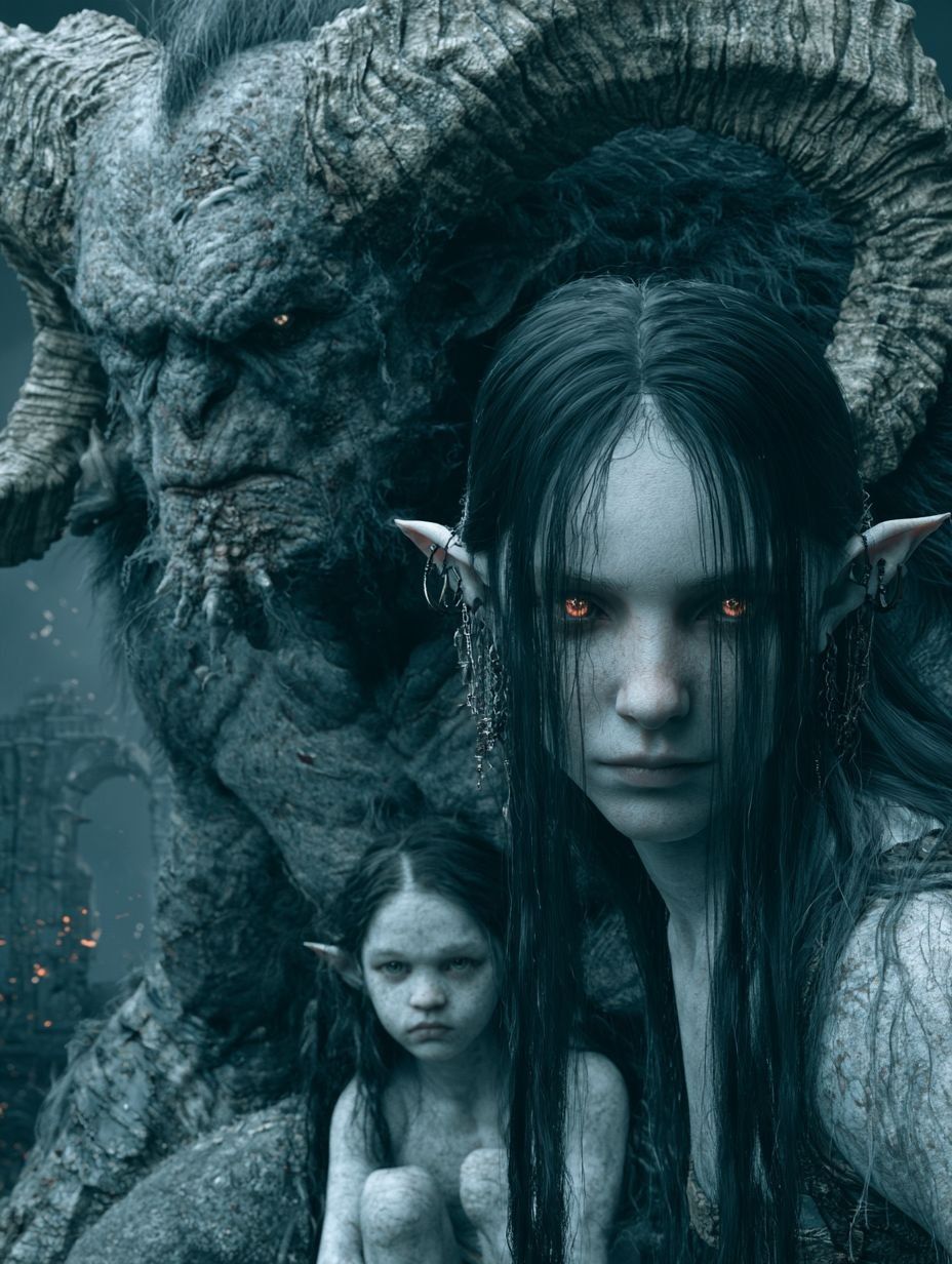 Midjourney 😈 Dark Fantasy 🙂 Семейное фото 😊 — 7