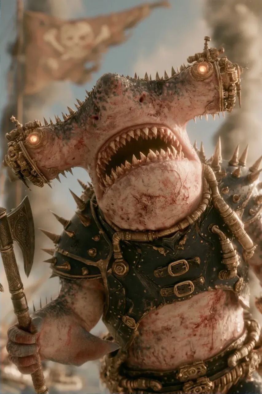 Midjourney 🏴☠️😲☠️ из серии: киберпанк небесные пираты 🏴☠️😊☠️ — 7