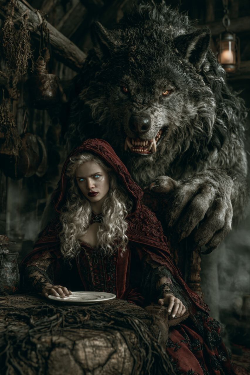 Midjourney 🎀 Horror interpretation of "Little Red Riding Hood"