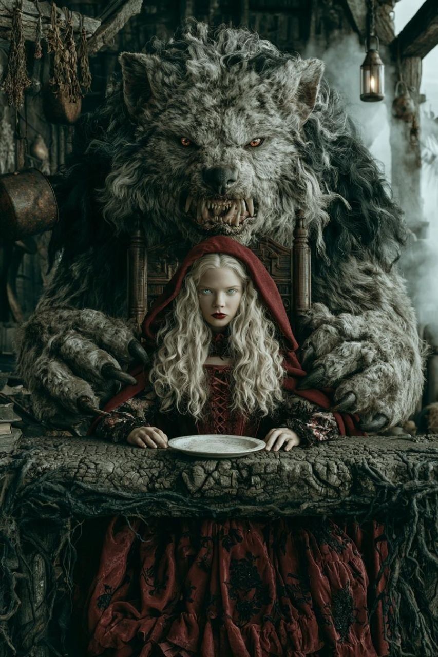 Midjourney 🎀 Horror interpretation of "Little Red Riding Hood" — 7