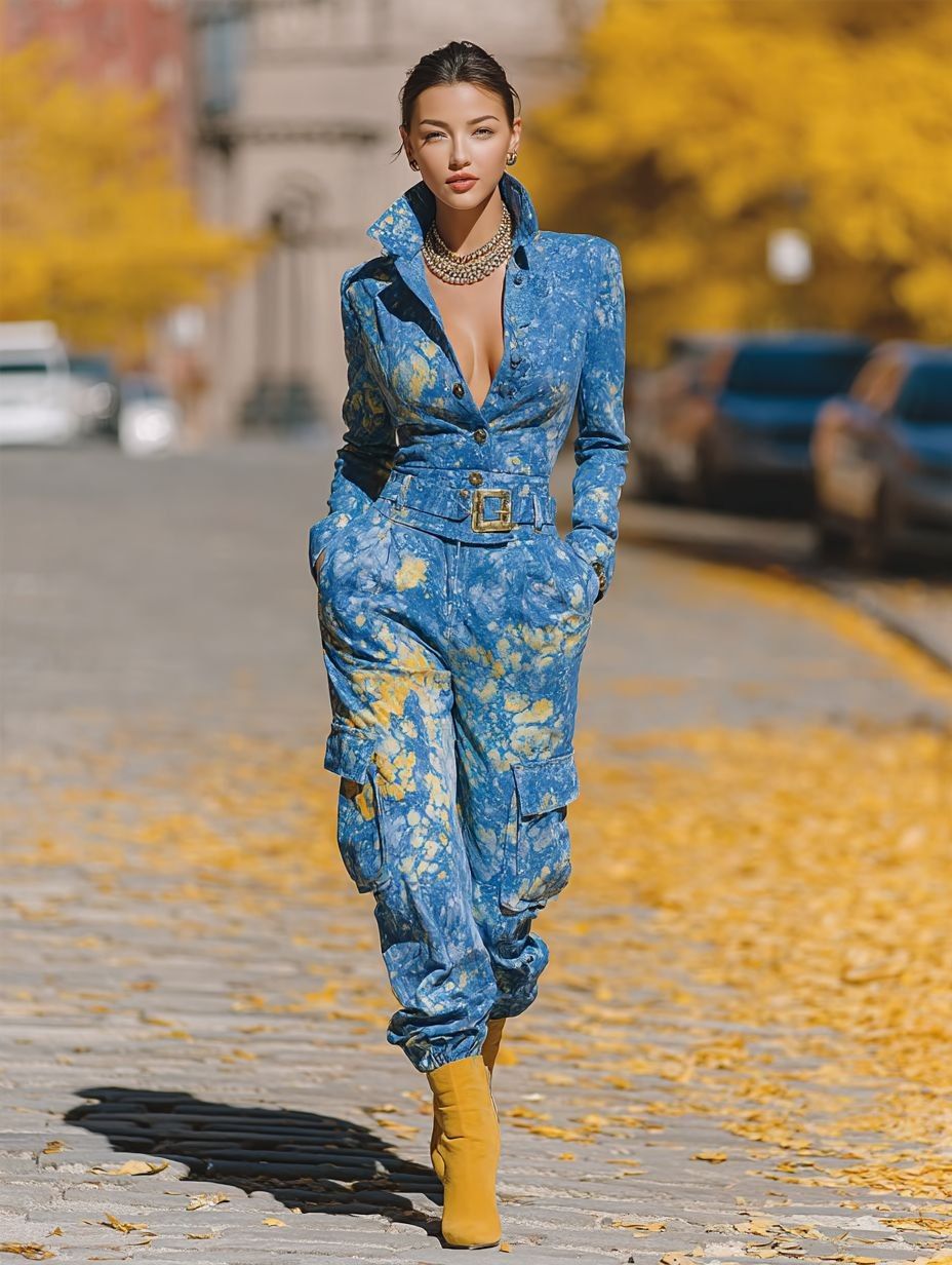 Midjourney 🍁 a solid denim suit is precisely created 🍂 — 8