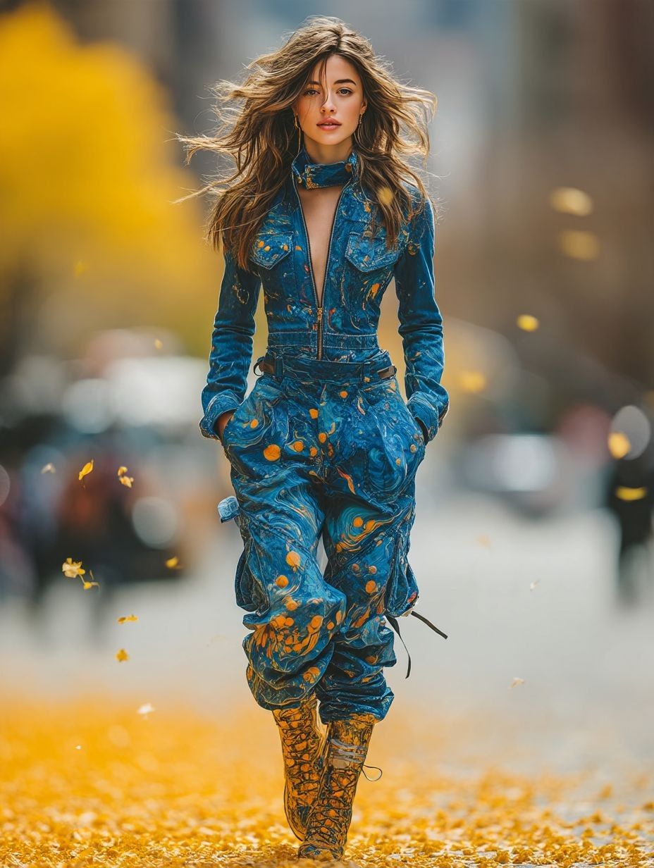 Midjourney 🍁 a solid denim suit is precisely created 🍂 — 9