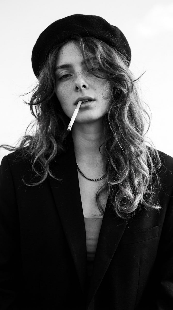 Black and White Fashion Portrait AI Prompt — 3