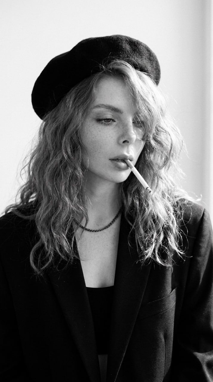 Black and White Fashion Portrait AI Prompt — 4