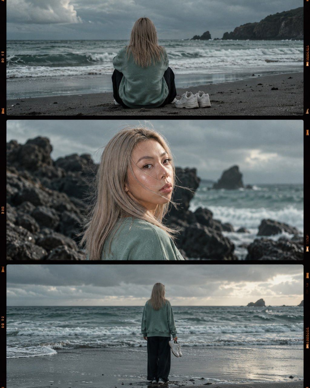 Cinematic Three-Frame Film Strip Collage Prompt — 3