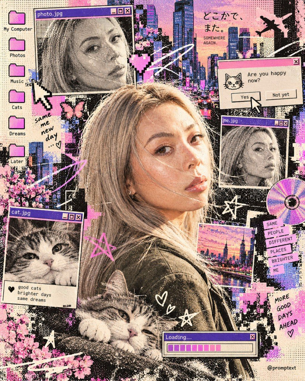 Retro Early Internet Collage AI Prompt