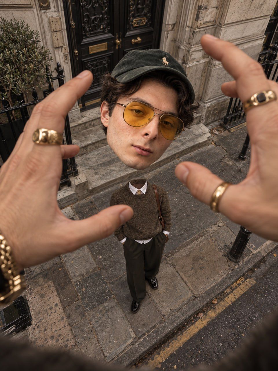 Surreal Street Portrait with Detached Head Prompt