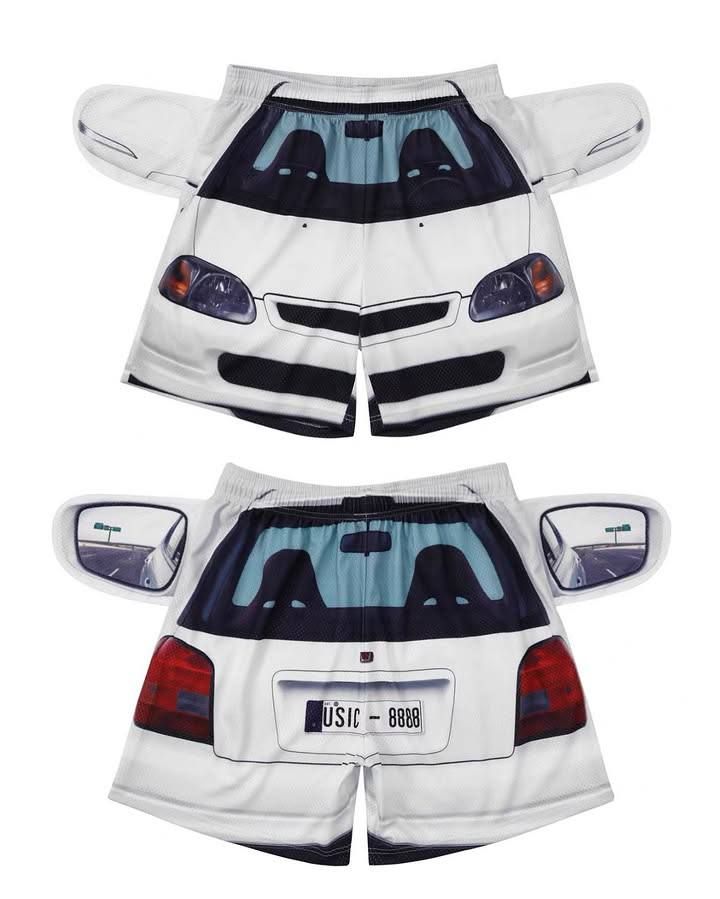 Shorts shaped like a Honda Civic