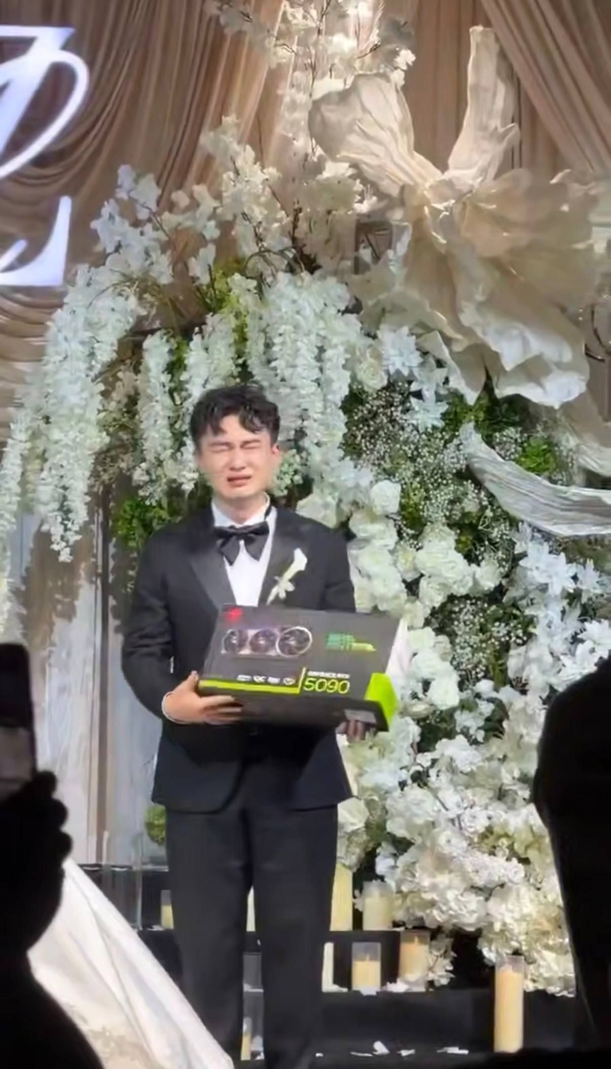 Girl Gifts Wife RTX 5090 at Wedding