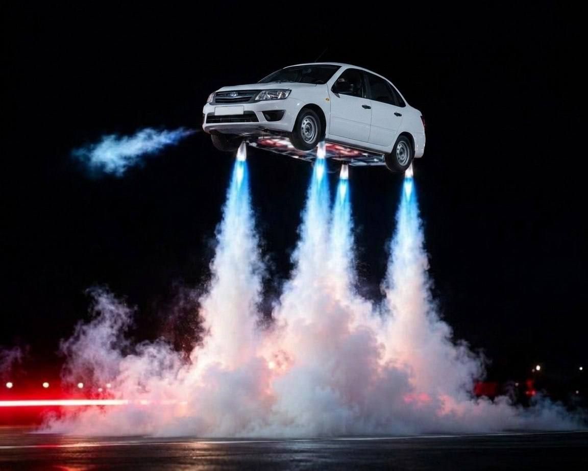 Lada Granta Could Fly with Rocket Engines