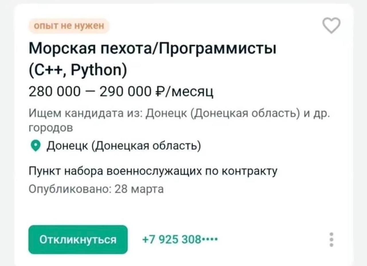 IT Specialists Recruited in Donetsk for Marine Infantry Programmer Position