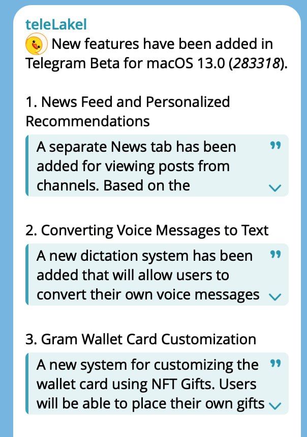 Telegram запускает ленту новостей