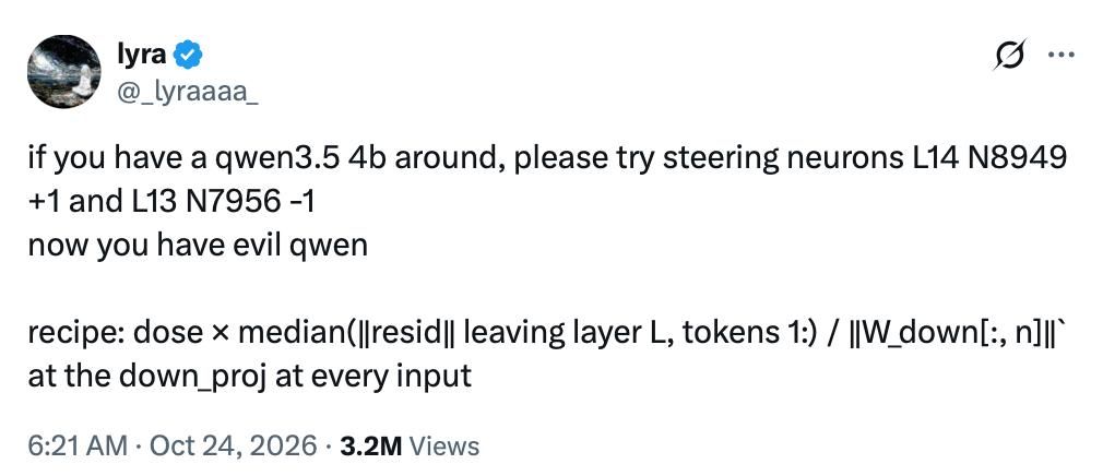 Aggressive Version of Qwen3.5 4b: Two Neurons Change Everything — 3
